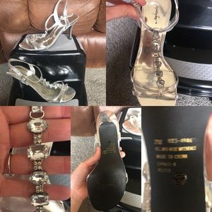 Silver strappy heals